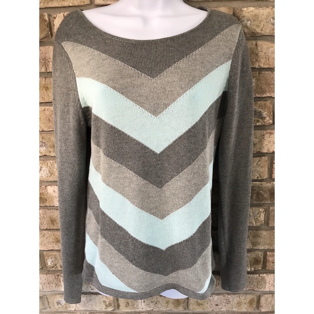 liz claiborne womens multi color gray sweater medium‎